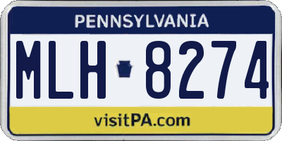 PA license plate MLH8274
