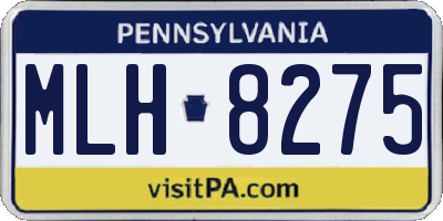 PA license plate MLH8275