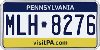 PA license plate MLH8276