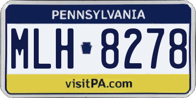 PA license plate MLH8278