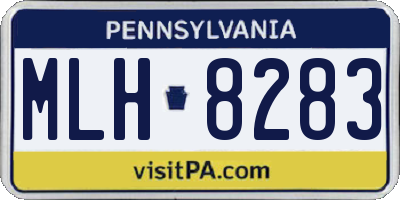 PA license plate MLH8283