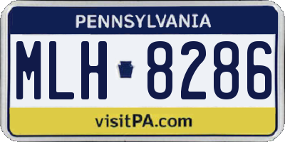 PA license plate MLH8286