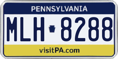 PA license plate MLH8288