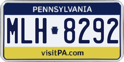 PA license plate MLH8292