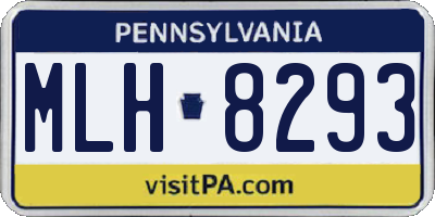 PA license plate MLH8293