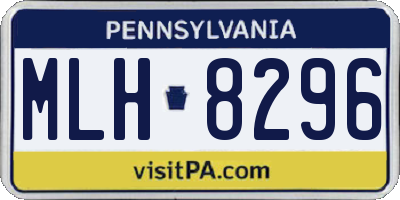 PA license plate MLH8296