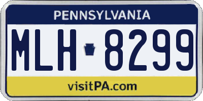 PA license plate MLH8299