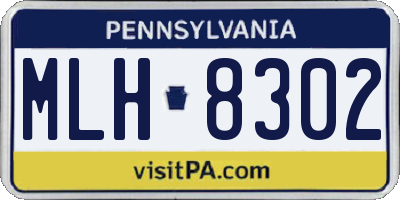 PA license plate MLH8302