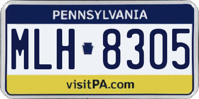 PA license plate MLH8305