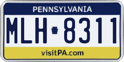 PA license plate MLH8311