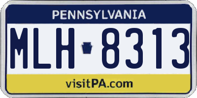 PA license plate MLH8313
