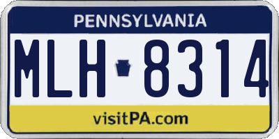 PA license plate MLH8314