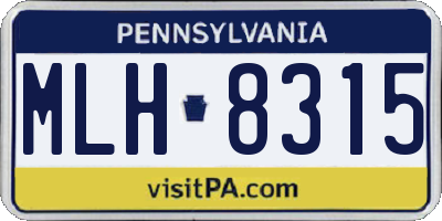 PA license plate MLH8315