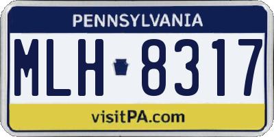 PA license plate MLH8317