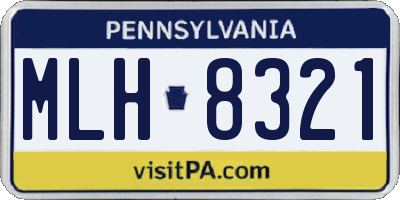 PA license plate MLH8321