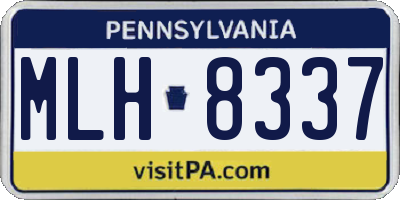 PA license plate MLH8337