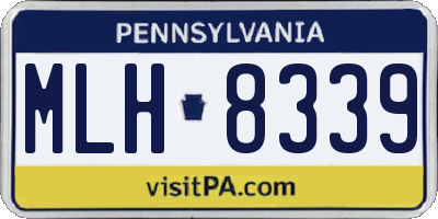 PA license plate MLH8339