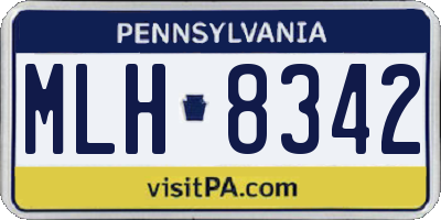 PA license plate MLH8342