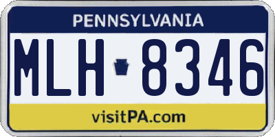 PA license plate MLH8346