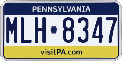 PA license plate MLH8347