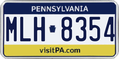 PA license plate MLH8354