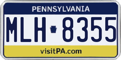 PA license plate MLH8355