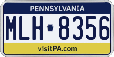 PA license plate MLH8356