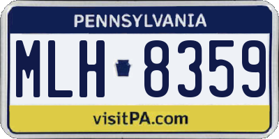 PA license plate MLH8359
