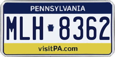 PA license plate MLH8362