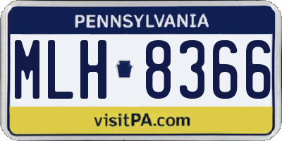 PA license plate MLH8366