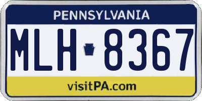 PA license plate MLH8367