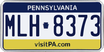PA license plate MLH8373