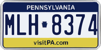 PA license plate MLH8374