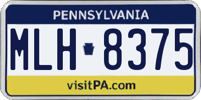 PA license plate MLH8375