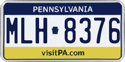 PA license plate MLH8376