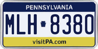 PA license plate MLH8380