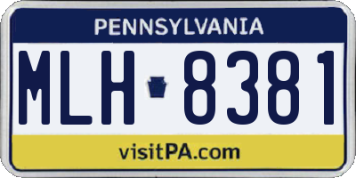 PA license plate MLH8381