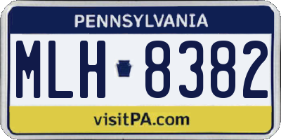 PA license plate MLH8382