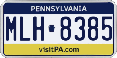 PA license plate MLH8385