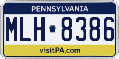 PA license plate MLH8386