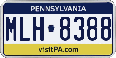 PA license plate MLH8388