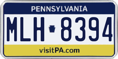 PA license plate MLH8394