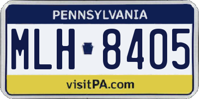 PA license plate MLH8405