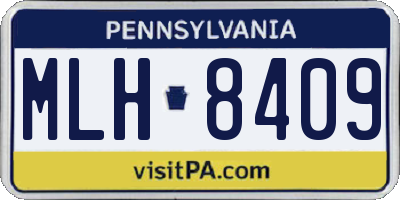 PA license plate MLH8409