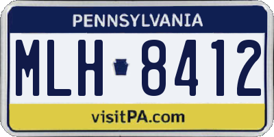 PA license plate MLH8412