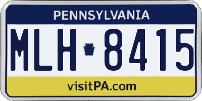 PA license plate MLH8415