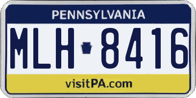 PA license plate MLH8416
