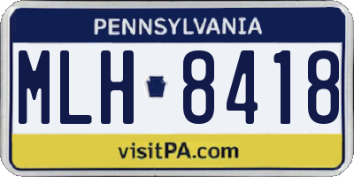 PA license plate MLH8418