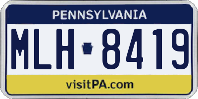 PA license plate MLH8419
