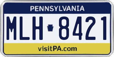 PA license plate MLH8421